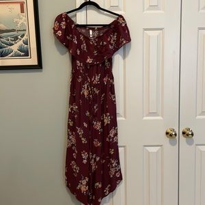 Purple Floral Cropped Pantsuit Romper